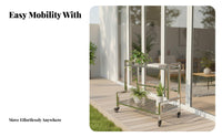 Multi-Tier Flower Trolley Indoor/outdoor Use Tiered Planter Trolley for Balcony