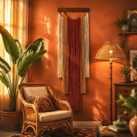 Boho Fringe Wall Hanging Gradient Color Handwoven Wall Tapestry Easy to Assemble