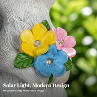 Glowing Butterfly Hare Figurine Automatic On/Off Hare Figurine with Glowing Creature-Hardy Resistant Resin Bunny Yard Ornament for Patio, Lawn