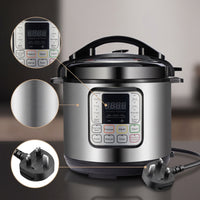 6 L Electric Pressure Cooker Digital Pressure Cooker with Inner Pot Single-Touch Appliance 1000 W for Home Cooks, Families, Kitchen, Countertop