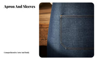 Wear Resistant Denim Work Apron With Pockets Heavy Duty Shop Apron Breathable Material for Artists, Baristas, Garage