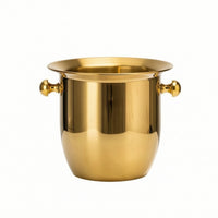 Ice Bucket Gold Ice Container Bucket with Handles Stainless Steel Beverage Chiller for Restaurant