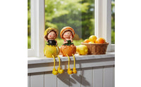 Creative Design Dangling Leg Doll Display Decoration Sitting Doll Figurine Hand Painted Home Decor Lifelike for Tv Cabinet