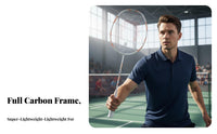 5U Badminton Racket Featherweight Carbon Fiber Badminton Racket Sports Equipment High Tension Aerodynamic Frame for Beginners