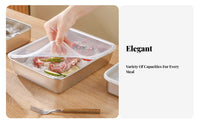Lidded Metal Food Pan long-lasting Lidded metal container Stackable Design for Kitchen