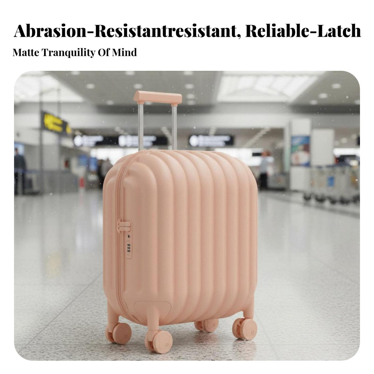 Hardside Hand Luggage Bread-Inspired by Look Ribbed Rigid-Case Suitcase Stylish Design Rolling Bag for Travelers, Wotravelers, Holiday, Airport