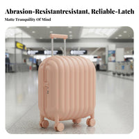 Hardside Hand Luggage Bread-Inspired by Look Ribbed Rigid-Case Suitcase Stylish Design Rolling Bag for Travelers, Wotravelers, Holiday, Airport