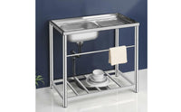 Stainless Steel Utility Sink with Stand Heavy Duty Stainless Steel Utility Sink Scratch Resistant for Workshop, Laundry Room, Basement