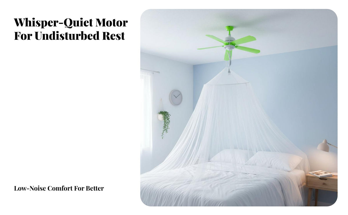 Mini Ceiling Fan Quiet Mesh Fan Strong Air Circulation Cooling Appliance for Homeowners, Commuters, Dorm Room, Bedroom, Outdoor