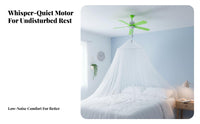 Mini Ceiling Fan Quiet Mesh Fan Strong Air Circulation Cooling Appliance for Homeowners, Commuters, Dorm Room, Bedroom, Outdoor