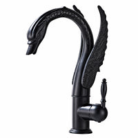 Swan Faucet Polished Single Handle Faucet Solid Brass Tap for Vanity