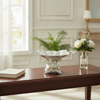 Pedestal Serving Tray Elegant Serving Tray with Pedestal Engraved for Weddings