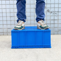 Stackable Heavy-Duty Plastic Storage Bin with Lid for Industrial Warehouse Parts Organization