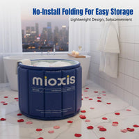 Folding Double Bathtub for Two, Large Home Soaking Tub for Adults & Kids with Lid