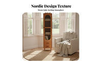 Nordic & design Hutch with Glass Doors Japanese Inspired display cabinet Minimalist Design Display Cabinet for Book Lovers, Interior Decorators, Collectors, Study Room, Home Office