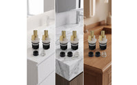 2 Pieces Two-Handle Faucet Stem Replacement Brass-Toned Faucet Repair Kit with Seat and Spring Easy Installation Hardware for Bathroom, Kitchen