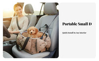 Portable Center Console Dog Car Seat Anti-Slip Bottom Dog Car Console Seat Safety Leash Included for Cats, Road Trips