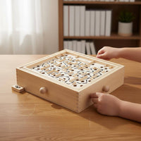Hand-Eye Coordination Wooden Labyrinth Game Natural Wood Ball in a Maze Game Brain Teaser Tilting Maze Board for Children