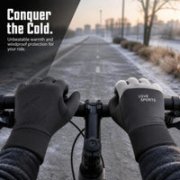 Unisex Winter Warm Cycling Gloves with Touchscreen, Non-Slip, Thickened Fleece Lining for Outdoor Activities