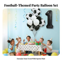 15 Pieces Includes Foil Balloons Soccer Theme Balloon Kit Easy to Assemble Football Party Balloon Set for Children, Parents, Pubs