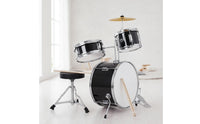 Beginner Drum Set Padded Junior Drum Kit Easy to Assemble Complete Beginner Package for Youngsters, Beginners, Home Practice