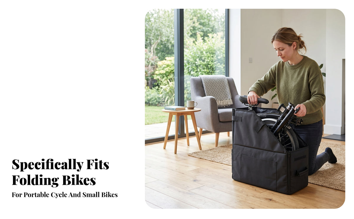 Zippered Folding Bike Bag Buckle Closure Folding Bike Carrier Carrying Handle Soft-Sided Cycle Case Foldable