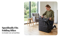 Zippered Folding Bike Bag Buckle Closure Folding Bike Carrier Carrying Handle Soft-Sided Cycle Case Foldable