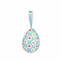 Assorted Patterns Easter Egg Ornament Vibrant Colors Textile Wrapped Egg Ornaments Easy to Hang Hanging Easter Eggs Lightweight for Children, Crafters, Home Decor, Wreath Making