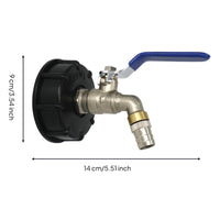 Tote Adapter with Brass Faucet 2-Inch Outlet Threaded Connector for Garden