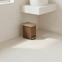Trash Can with Lid Space-Saving Pedal Trash Can Garbage Bin Compact Wastebasket Minimalist for Families, Living Room, Bathroom