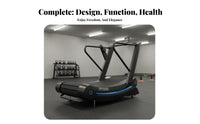 Curved Treadmill without Power Consumption Non-Electric Treadmill Adjustable Resistance Manual Running Machine for Athletes, Runners