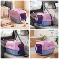 Sturdy Pet Travel Carrier Long-Lasting Hard-Sided Pet Carrier Portable Well-Ventilated for Cats