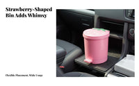 Strawberry Trash Can Small Size Small Foot Pedal Trash Can Strawberry Shaped Garbage Bin Lidded Design Desktop Pedal Bin