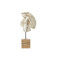 Female Figure Sculpture Artistic Sculpture with Stone Base Profile Woman Statue for Living Room, Entryway, Office Reception