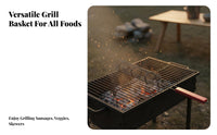 Lockable Grate Sausage Grilling Basket Easy to Clean BBQ Sausage Holder Sturdy Construction for Campers, Outdoor, Camping, Tailgating