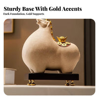 Good Luck Charm Wealth Horse Figurine Great Gift Chinese Auspicious Horse Ornament Intricate Details for Living Room, Entrance Hall
