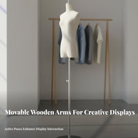 Stable Base Half Body Dress Form with Head Easy Assembly Female Mannequin Torso with Stand Lightweight Female Mannequin Torso for Boutique Owners, Fashion Designers, Online Sellers, Shop Window Display, Photography Studio, Photo Shoots, Home