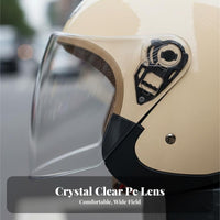 Motorcycle Half Helmet 3C Certified Unobstructed Face Helmet Warm Lining for Motorcyclists, Adults, Commuting, Outdoor Travel, Highway Cruising