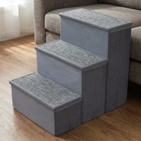 3 Pieces Foldable Pet Stairs Non-Slip Storage Pet Steps 2-in-1 Dog Stair for Small Dogs, Home