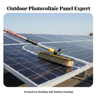 Soft Bristles Photovoltaic Panel Washing Tool Non-Slip Grip Solar Panel Cleaning Brush Lightweight Aluminum Telescopic Wash Brush Easy Installation for Professional Cleaners, Maintenance Personnel, Business Owners, Rooftops, House Siding
