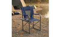 Heavy Duty director’s Chair with Side Table Breathable Folding Chair with Side Table High Back Portable for Campers, Anglers, Backyard, Fishing