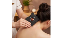 2 Pieces Serrated Gua Sha Set with Cup Scraping Ceramic Gua Sha Tool Traditional Chinese Massager Glossy for Home