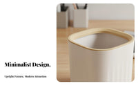 Desktop Trash Can Pressure Loop Design Desktop Wastebasket Small Office Paper Basket Space-Saving Size Countertop Trash Bin