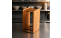 Countertop Knife Rack Elegant Cherry Wood Knife Block Freestanding for Home Cooks