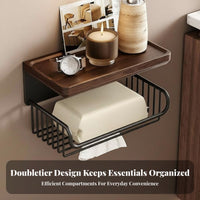 surfaceMounted Tissue Box with Shelf Multi-Functional Storage for Powder Room, RV
