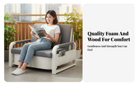 Foldable transformable Armchair Bed Multifunctional Design Armless Folding Chair Bed Space-Saving Lounge Seat Sturdy Frame for Apartment Dwellers, Guests, Students, Small Spaces, Living Room, Bedroom, Home Office