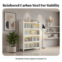 particle-resistantResistant Floor-Standing Cabinet with Fluted Doors Ample Storage one-piece Large Capacity Home Furniture upright Space-Saving for Children, Book Lovers, Homeowners, Study Room, Bedroom, Hallway
