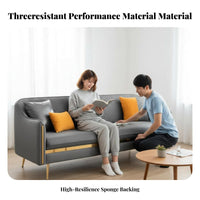 Nordic design & aesthetic Upholstered Settee Modern Design Sofa Easy to Clean Couch firm density Foam for Apartment Dwellers, homeowners, Young Adults, Living Room, Lounge Area, Office, Bedroom