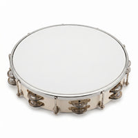 White Round Tambourine Easy to Play Teaching Tambourine