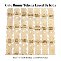 Wooden Easter Egg Fillers Candy Substitute Easter Reward Piece Fun Rewards Wooden Bunny Pieces for Young Children, Teachers, Classroom, Home